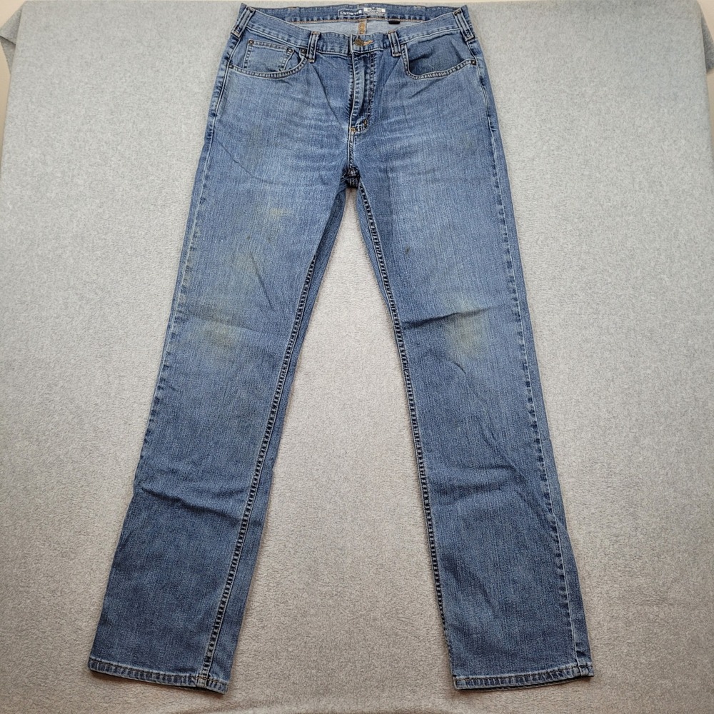 Carhartt Rugged Flex Relaxed Fit 5-Pocket Jeans Mens 33x34 Blue BD2804-M Denim
